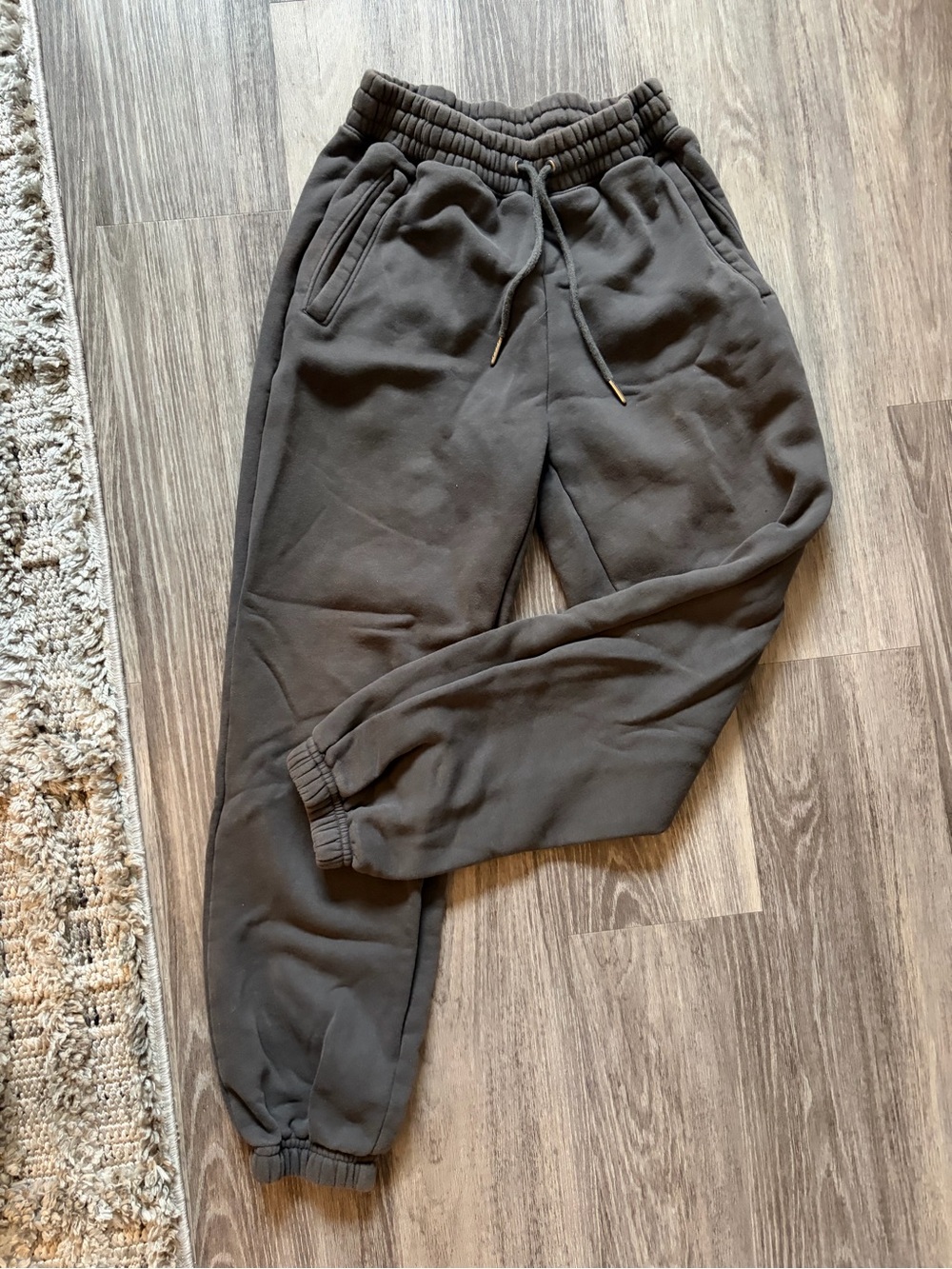 Abercrombie & Fitch Charcoal Drawstring Track Joggers